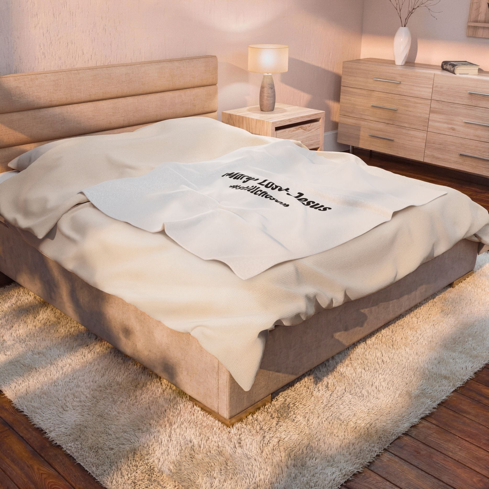 Mary Lost Jesus #stillchosen Plush Blanket | absurdist meme, minimalist text