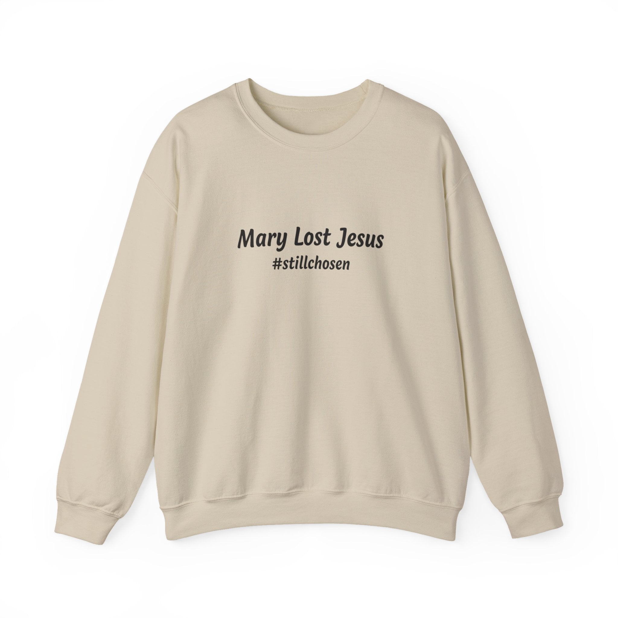 Mary Lost Jesus sweatshirt | absurdist humor, minimalist meme