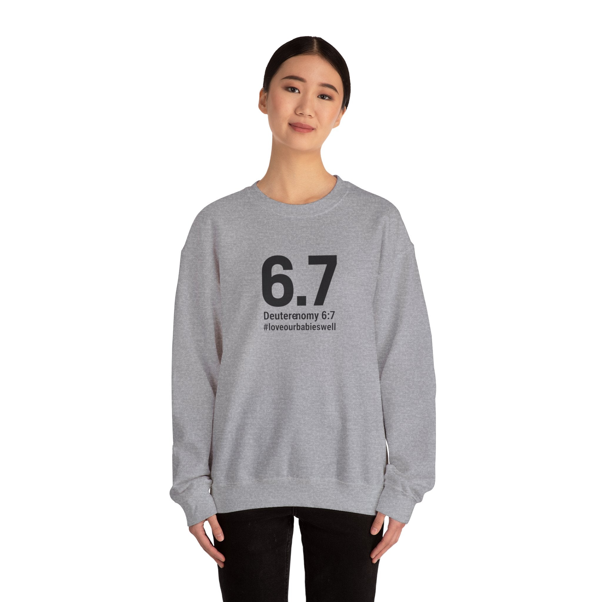 6.7 Minimalist Number Crewneck Sweatshirt | 67 shirt, absurdist humor