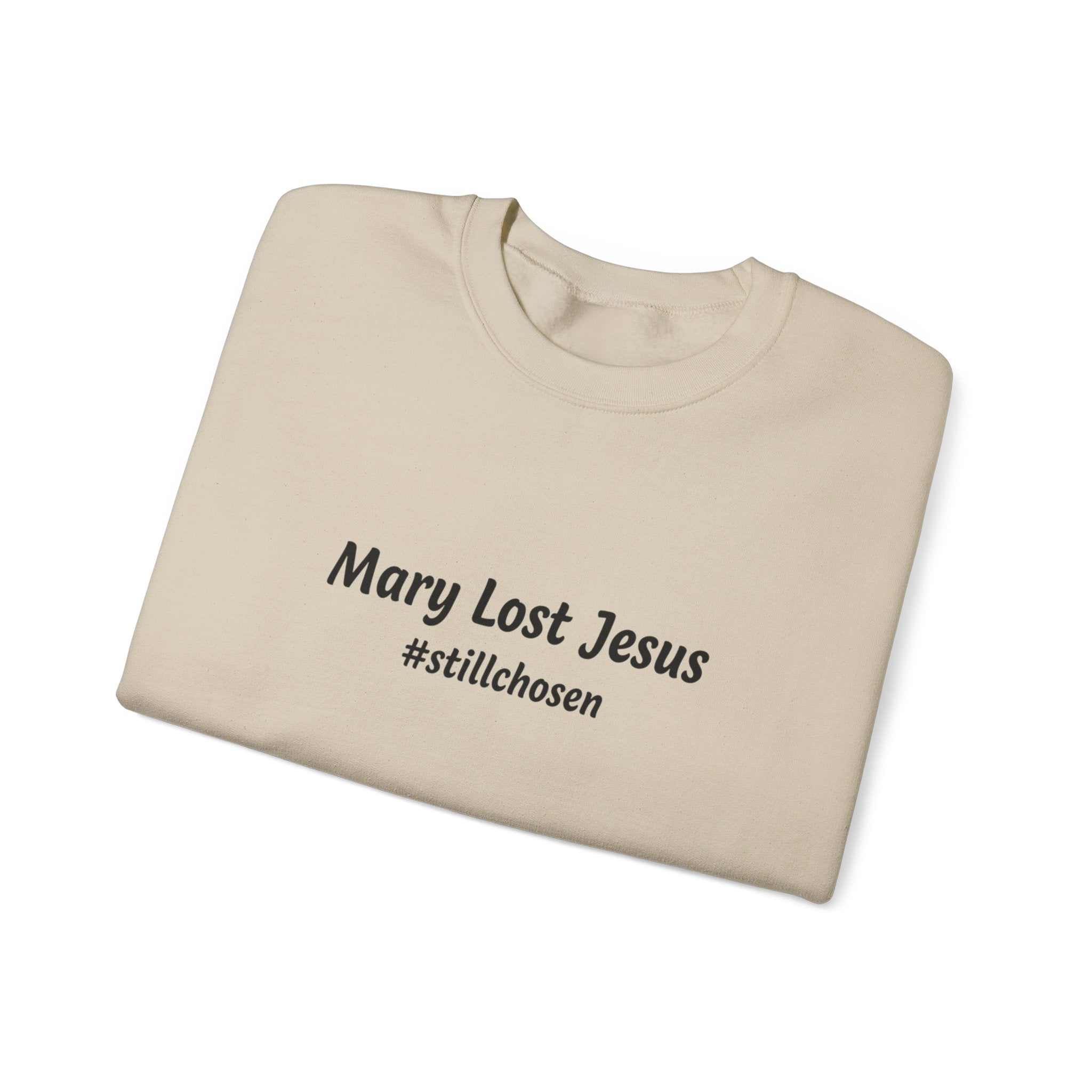 Mary Lost Jesus sweatshirt | absurdist humor, minimalist meme