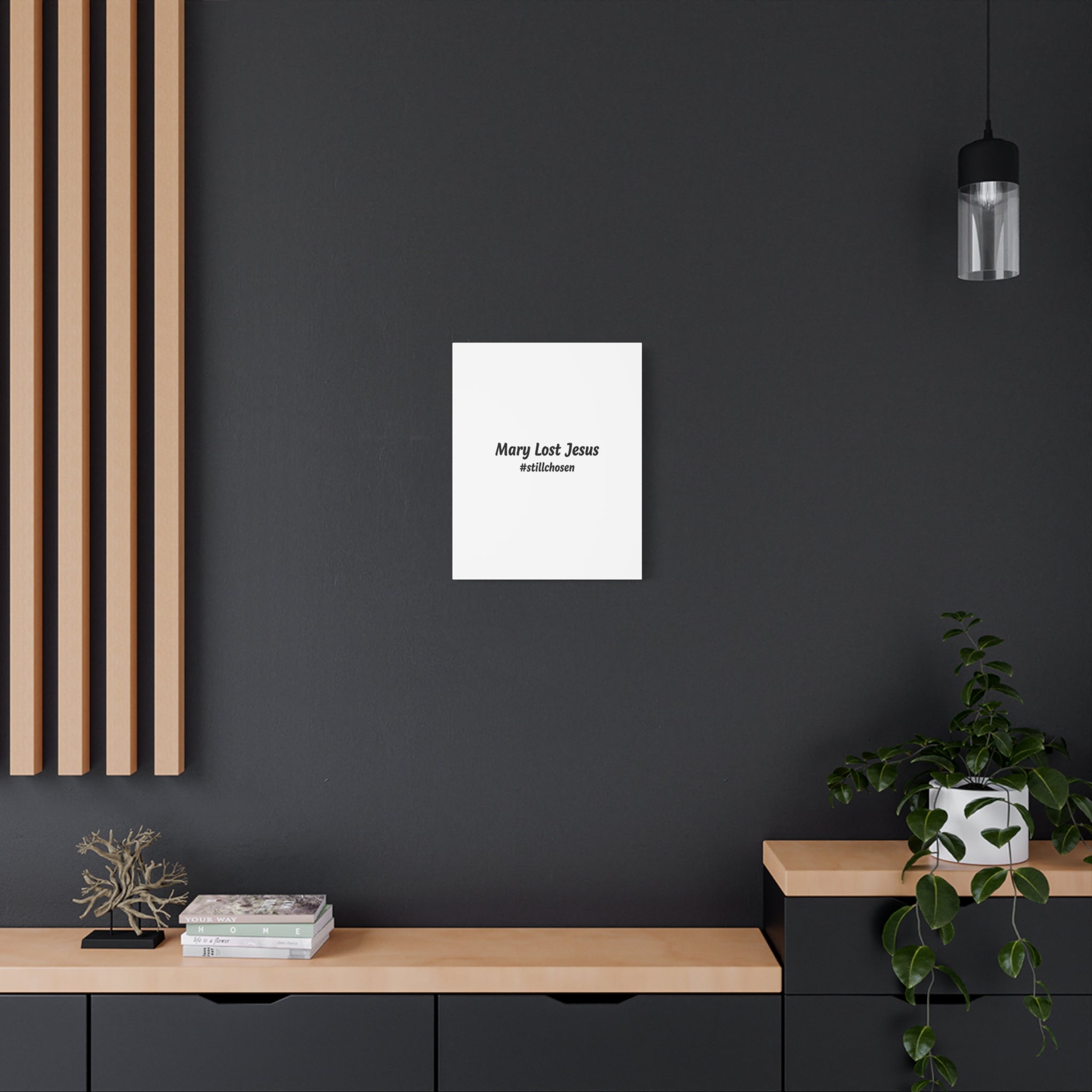 Mary Lost Jesus Canvas | absurdist humor, meme text wall art