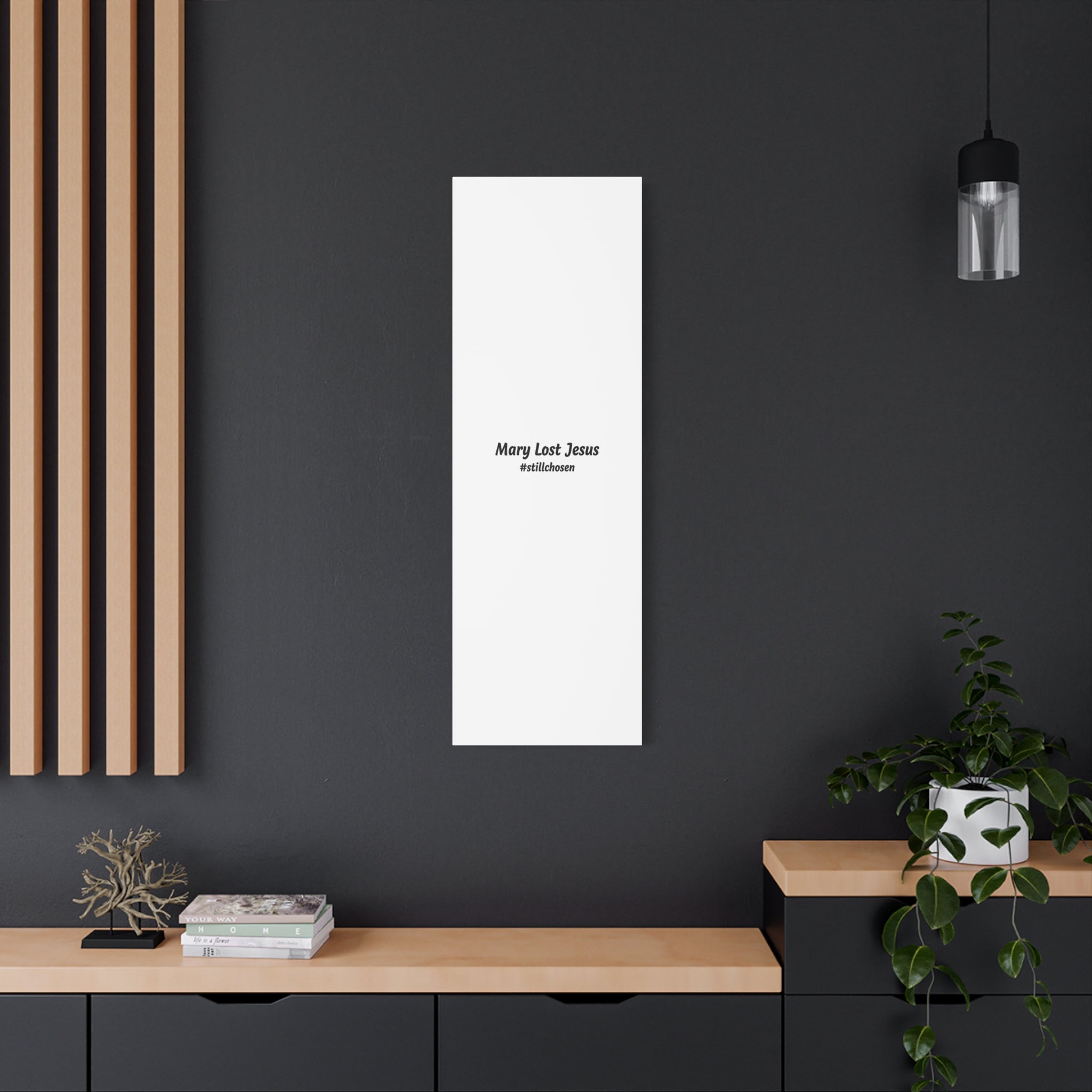 Mary Lost Jesus Canvas | absurdist humor, meme text wall art