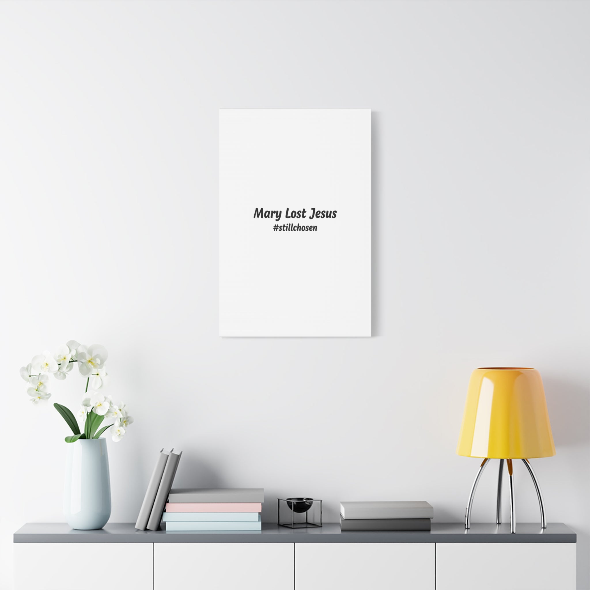 Mary Lost Jesus Canvas | absurdist humor, meme text wall art