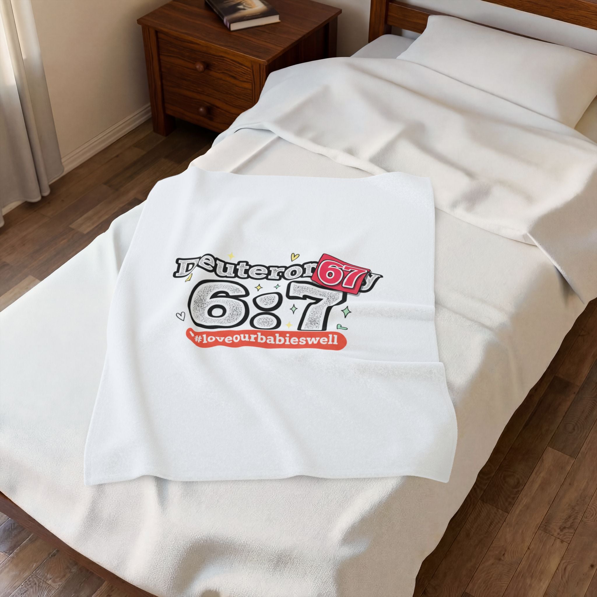 67 Deuteronomy Meme Blanket | absurdist humor, minimalist numeric design