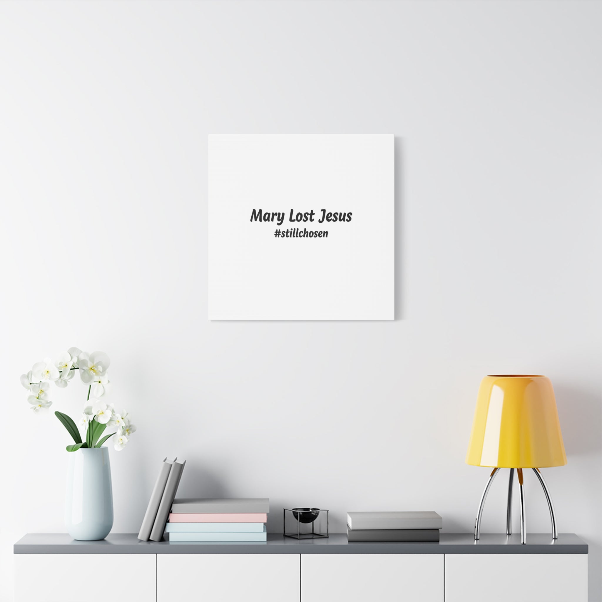 Mary Lost Jesus Canvas | absurdist humor, meme text wall art