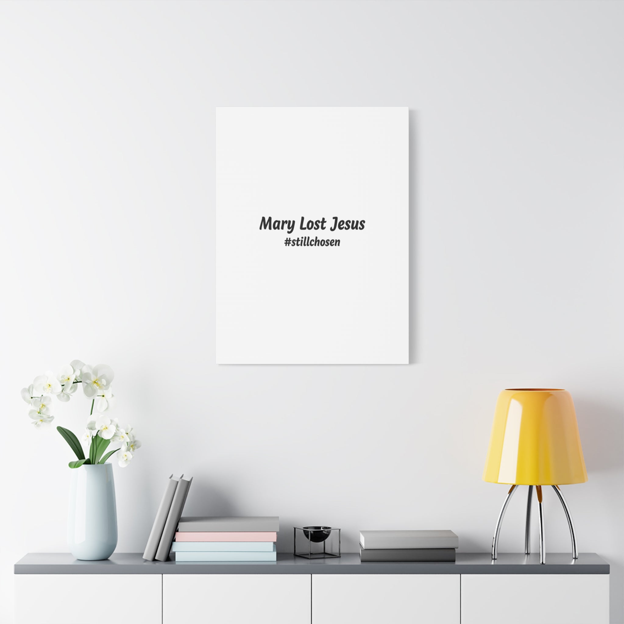Mary Lost Jesus Canvas | absurdist humor, meme text wall art