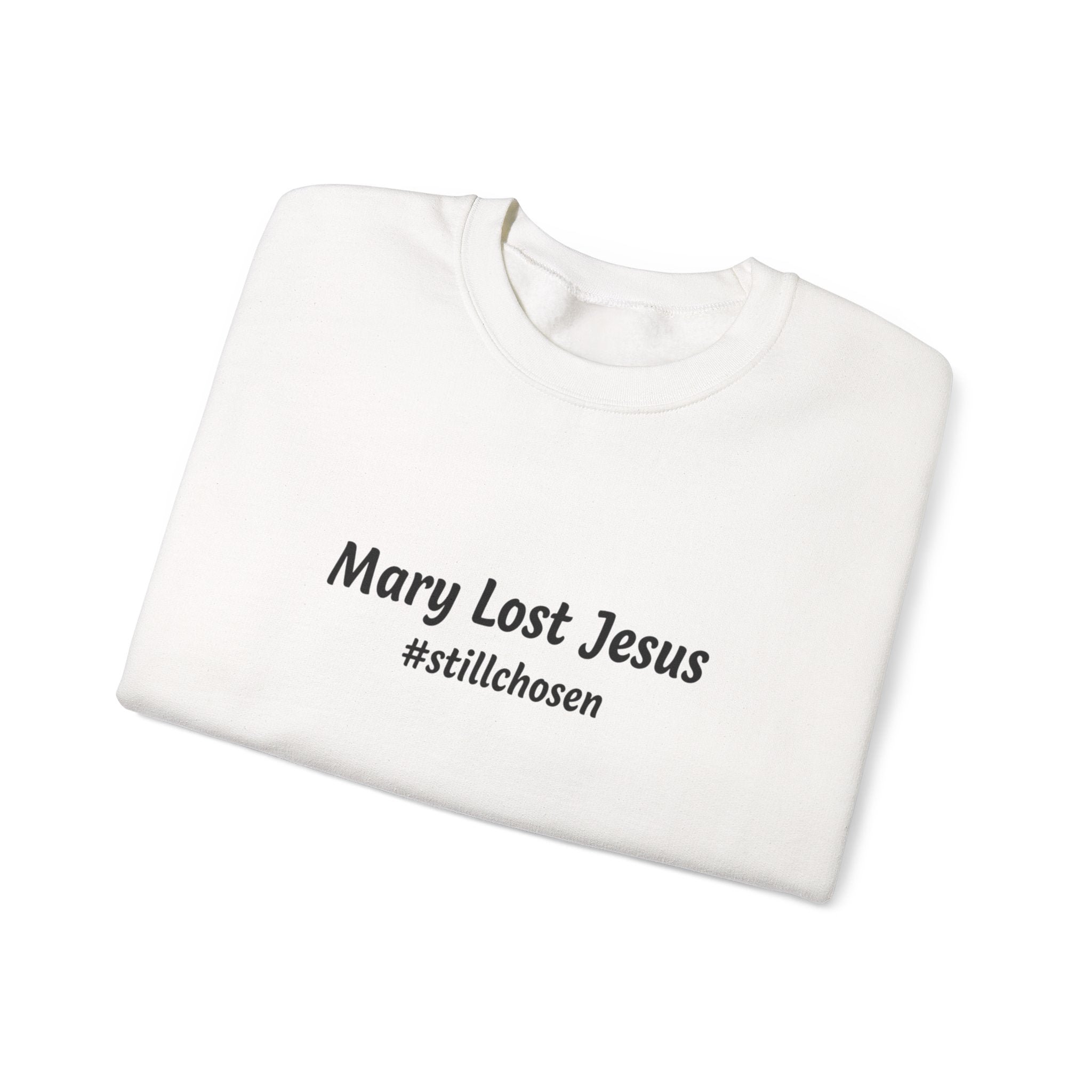 Mary Lost Jesus sweatshirt | absurdist humor, minimalist meme