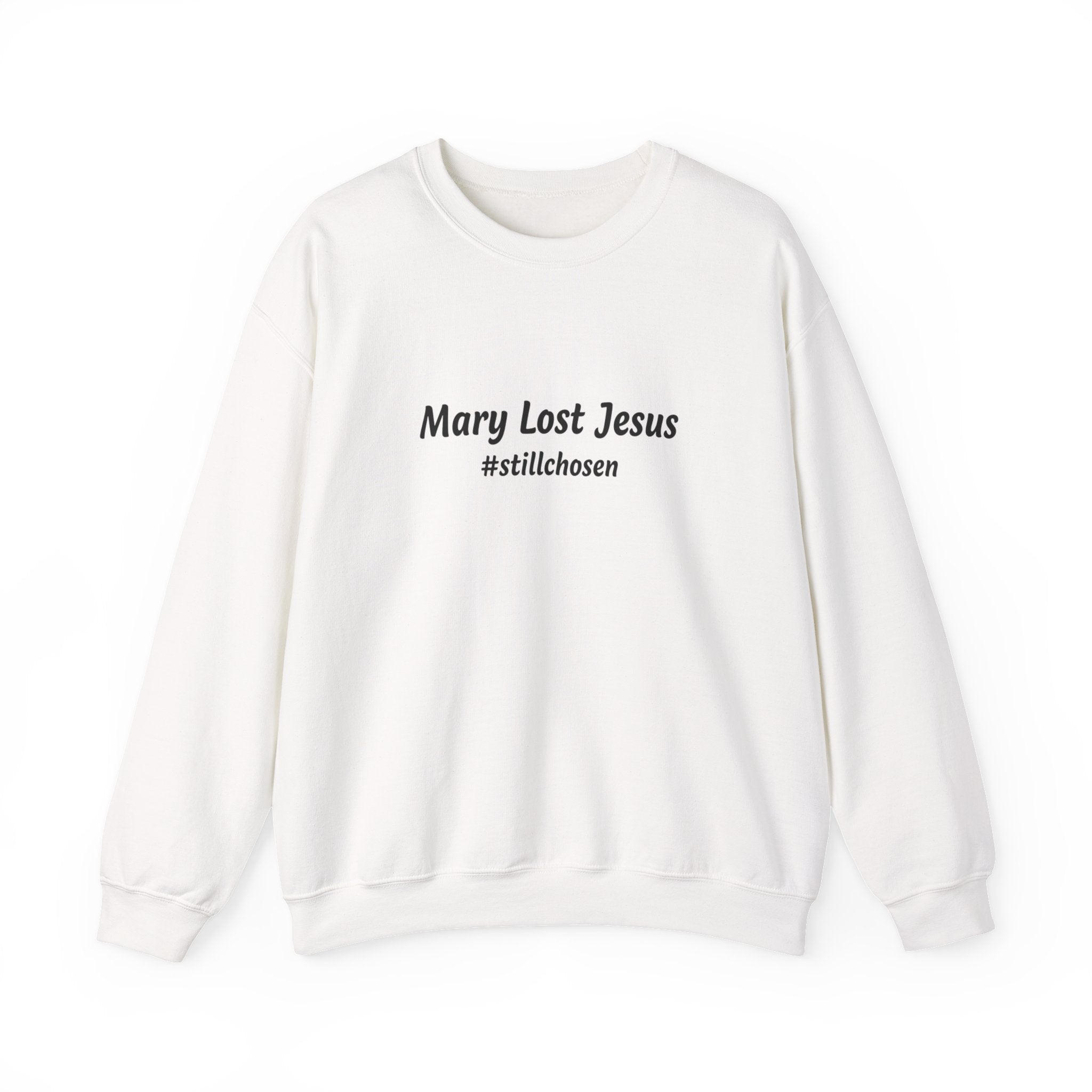 Mary Lost Jesus sweatshirt | absurdist humor, minimalist meme