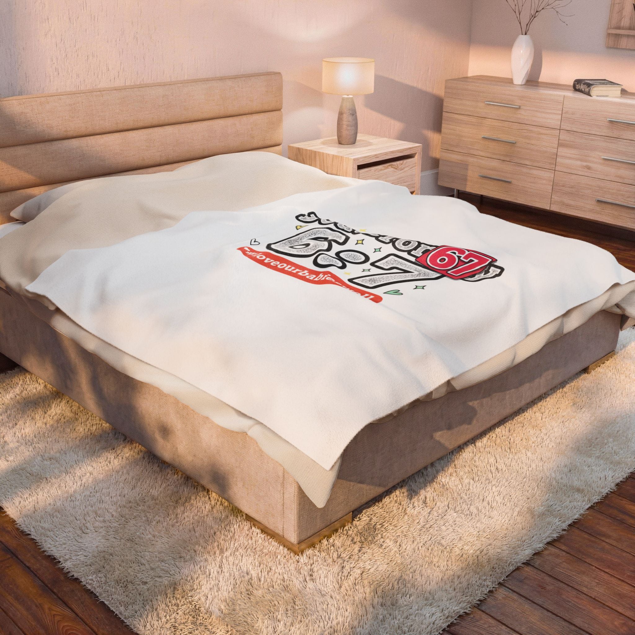 67 Deuteronomy Meme Blanket | absurdist humor, minimalist numeric design