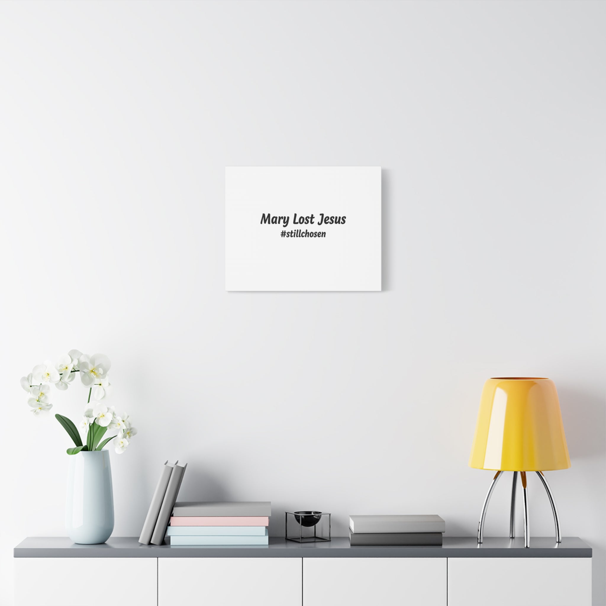 Mary Lost Jesus Canvas | absurdist humor, meme text wall art