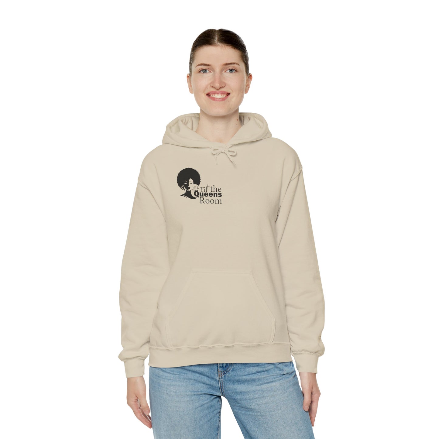 Queens Tilt the Room Woman Hooded Sweatshirt - Cozy Apparel for Empowerment