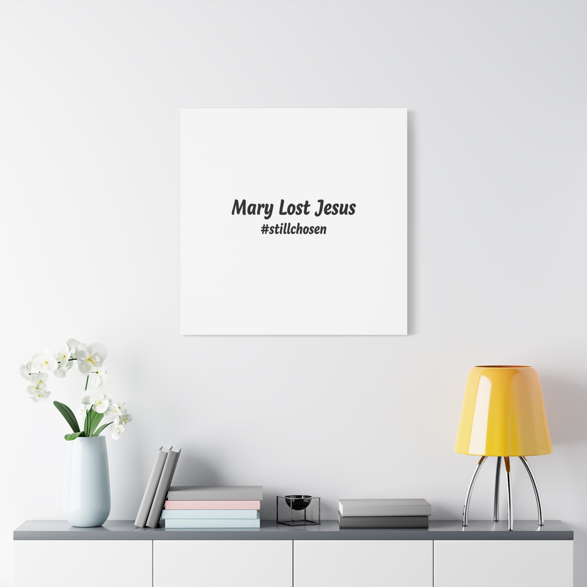 Mary Lost Jesus Canvas | absurdist humor, meme text wall art