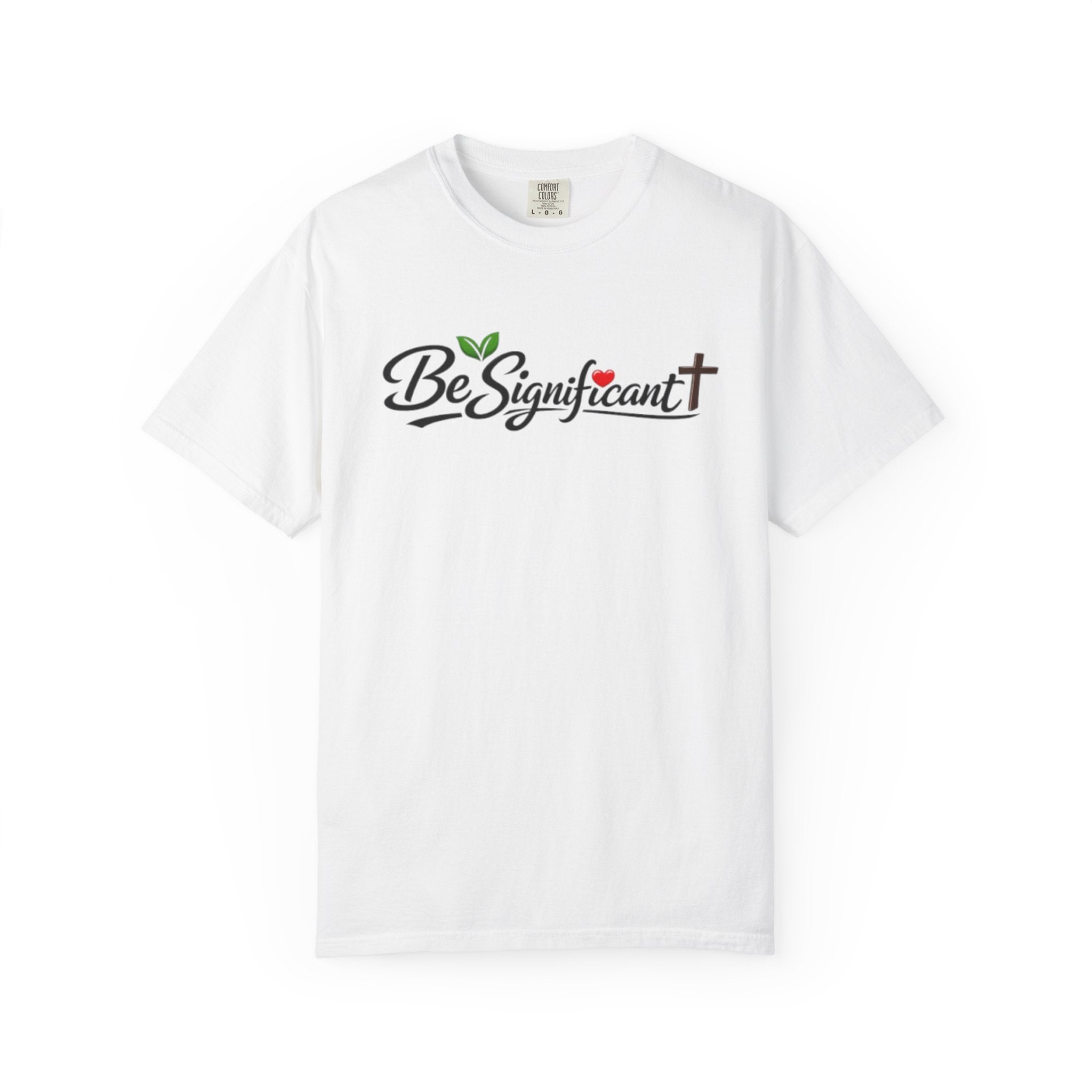 Be Significant Tee — Inspirational Christian T-Shirt with Cross and Leaf Accent