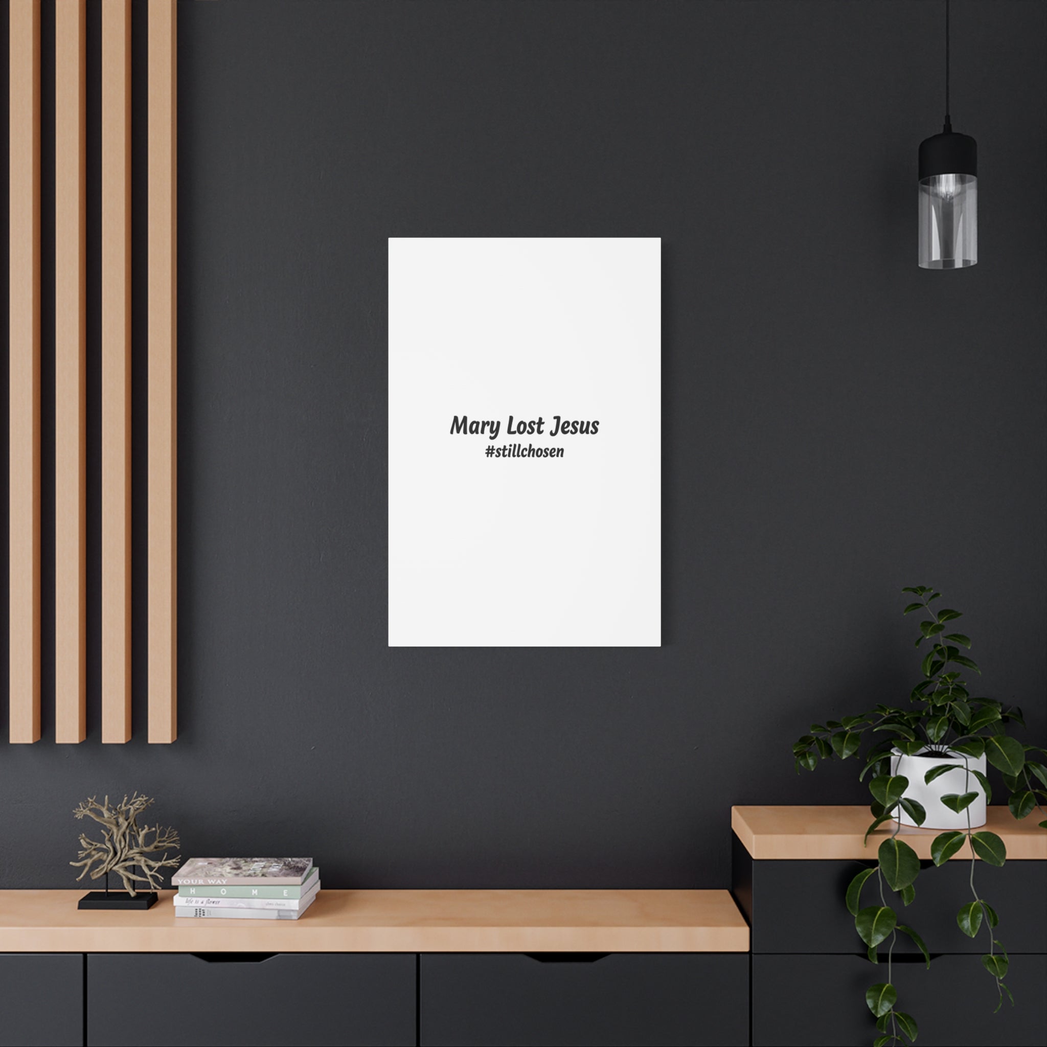 Mary Lost Jesus Canvas | absurdist humor, meme text wall art