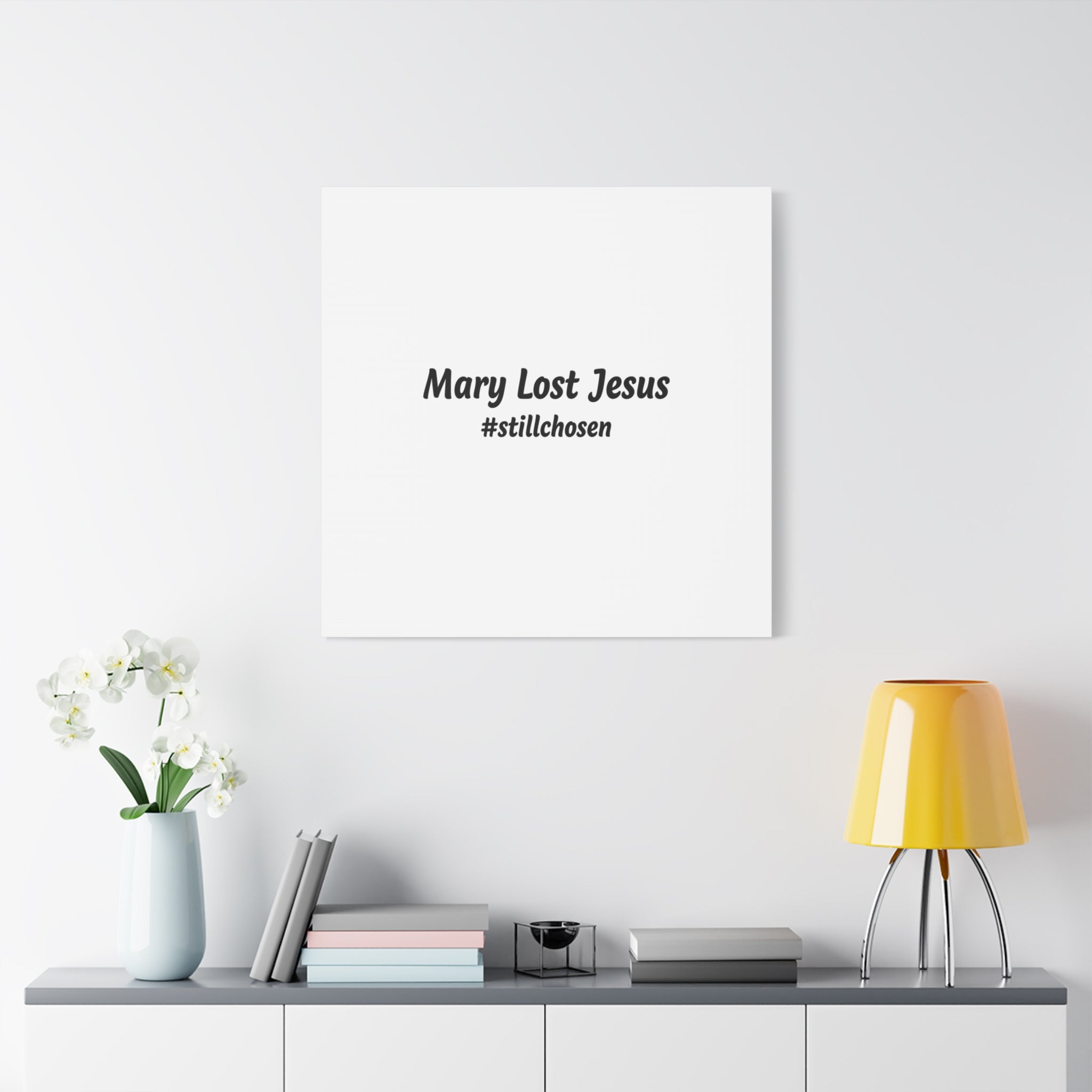 Mary Lost Jesus Canvas | absurdist humor, meme text wall art