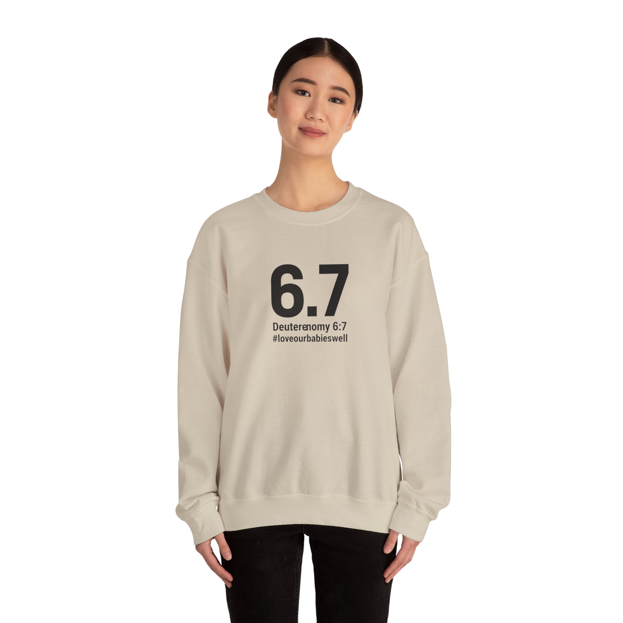 6.7 Minimalist Number Crewneck Sweatshirt | 67 shirt, absurdist humor