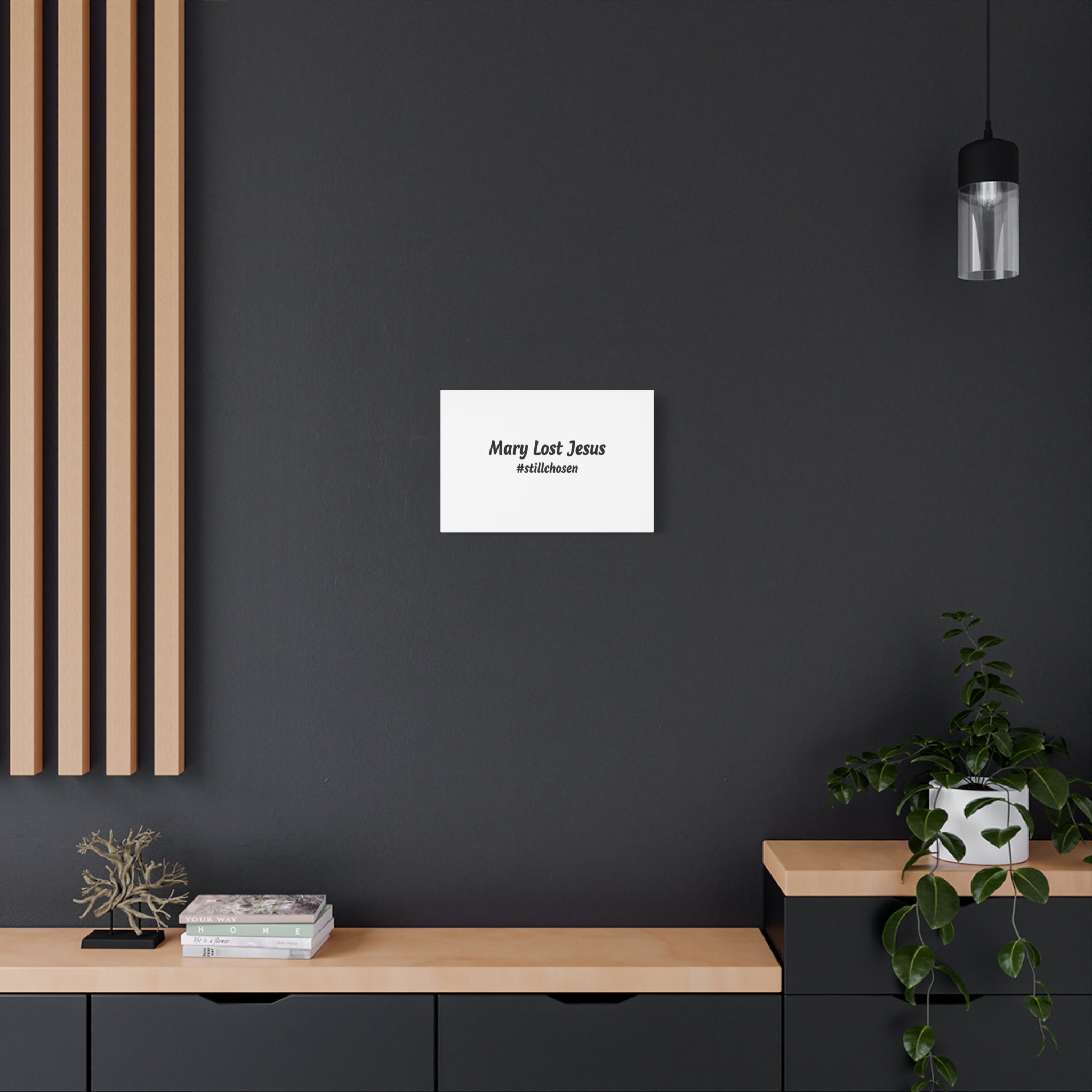 Mary Lost Jesus Canvas | absurdist humor, meme text wall art