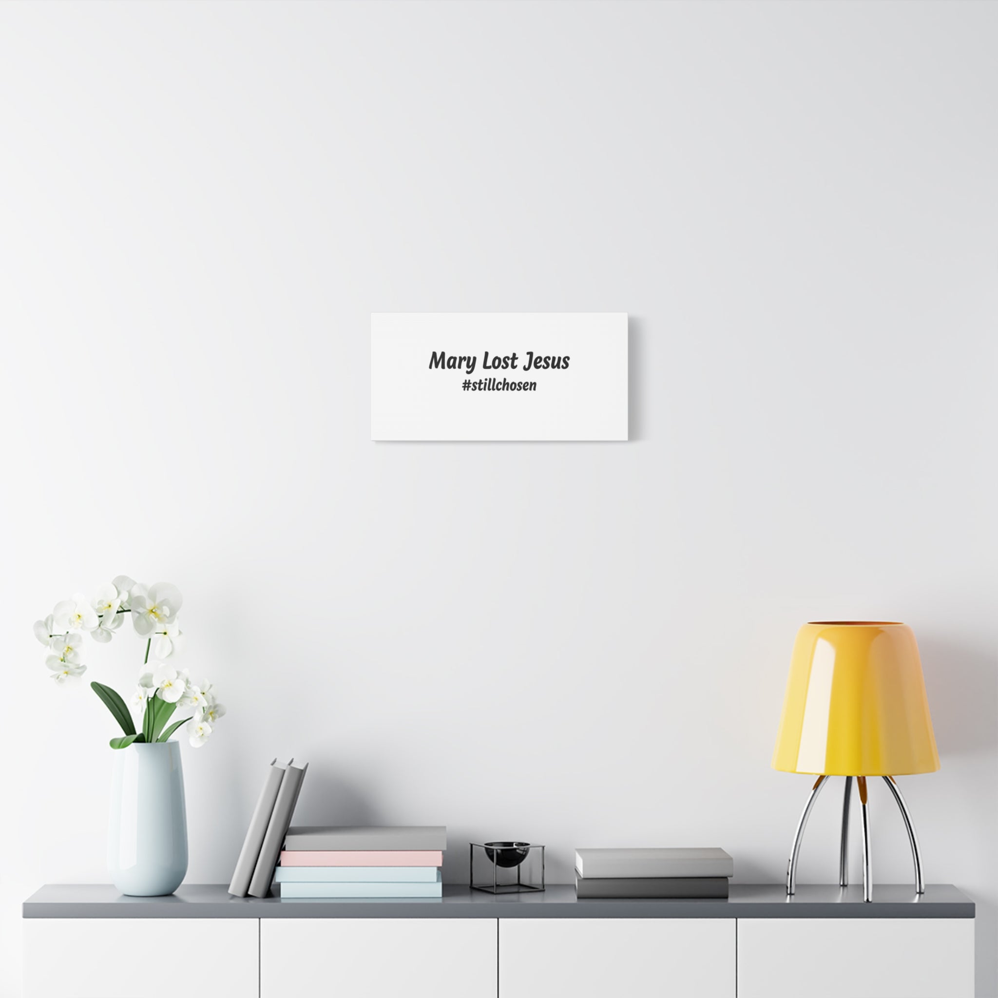 Mary Lost Jesus Canvas | absurdist humor, meme text wall art