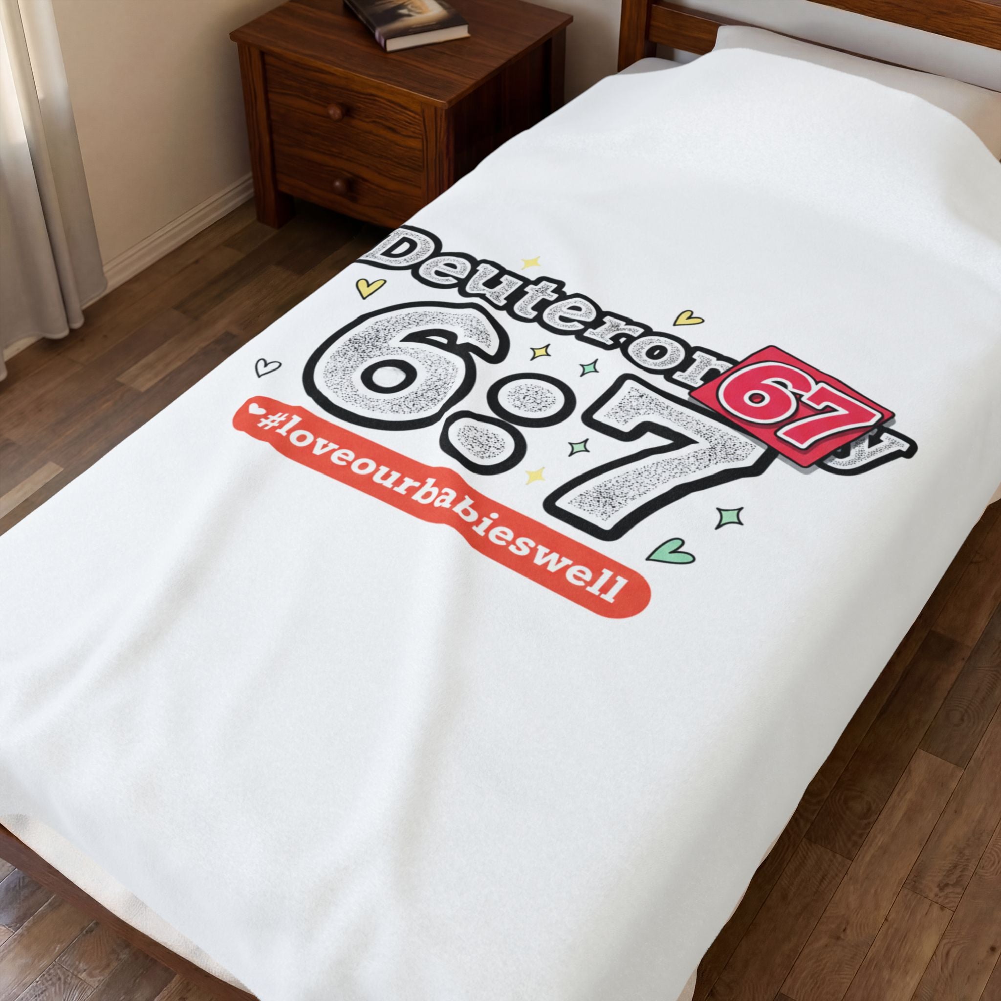 67 Deuteronomy Meme Blanket | absurdist humor, minimalist numeric design