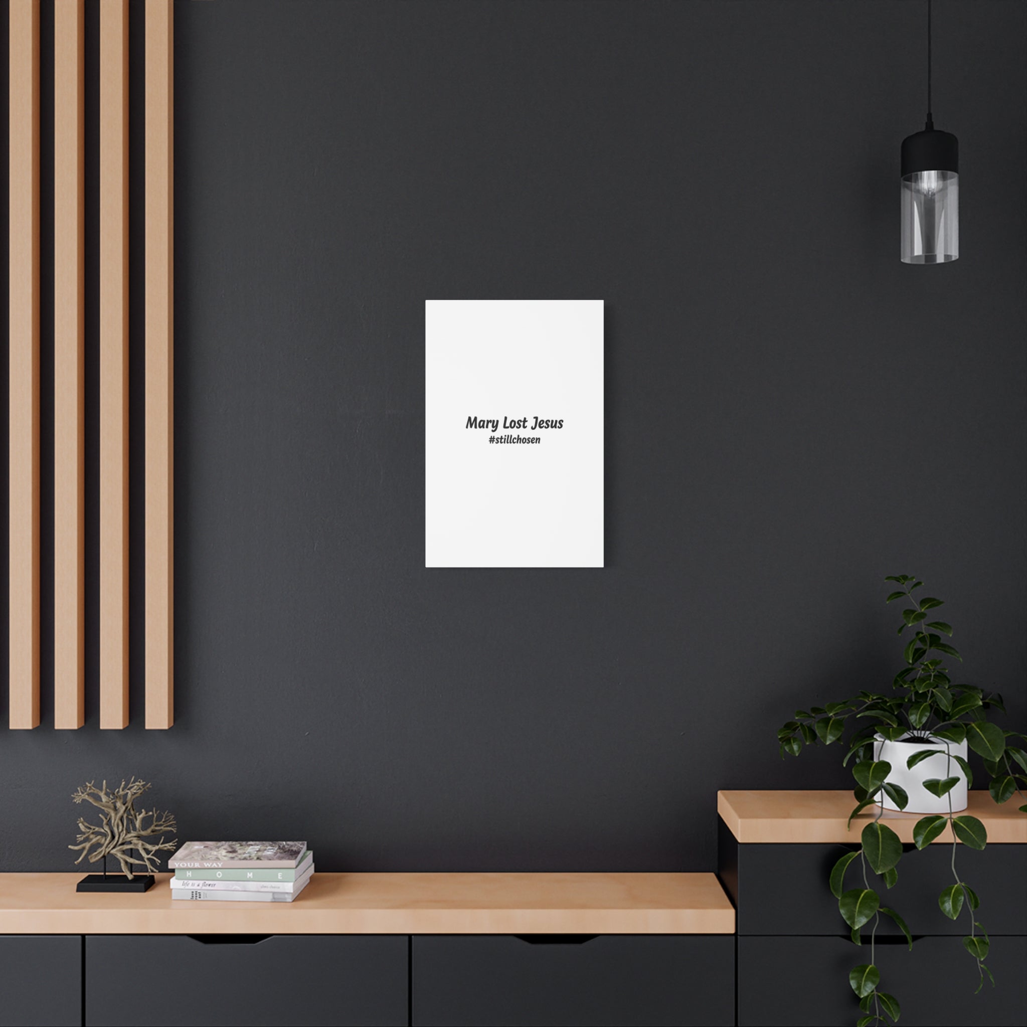 Mary Lost Jesus Canvas | absurdist humor, meme text wall art