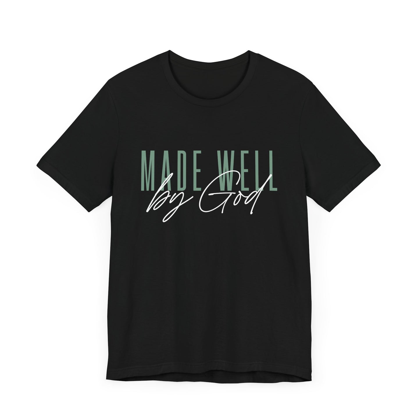 Made Well by God- Minimalist Unisex Jersey Tee with 'by' Design - Casual Comfort for Everyday Wear