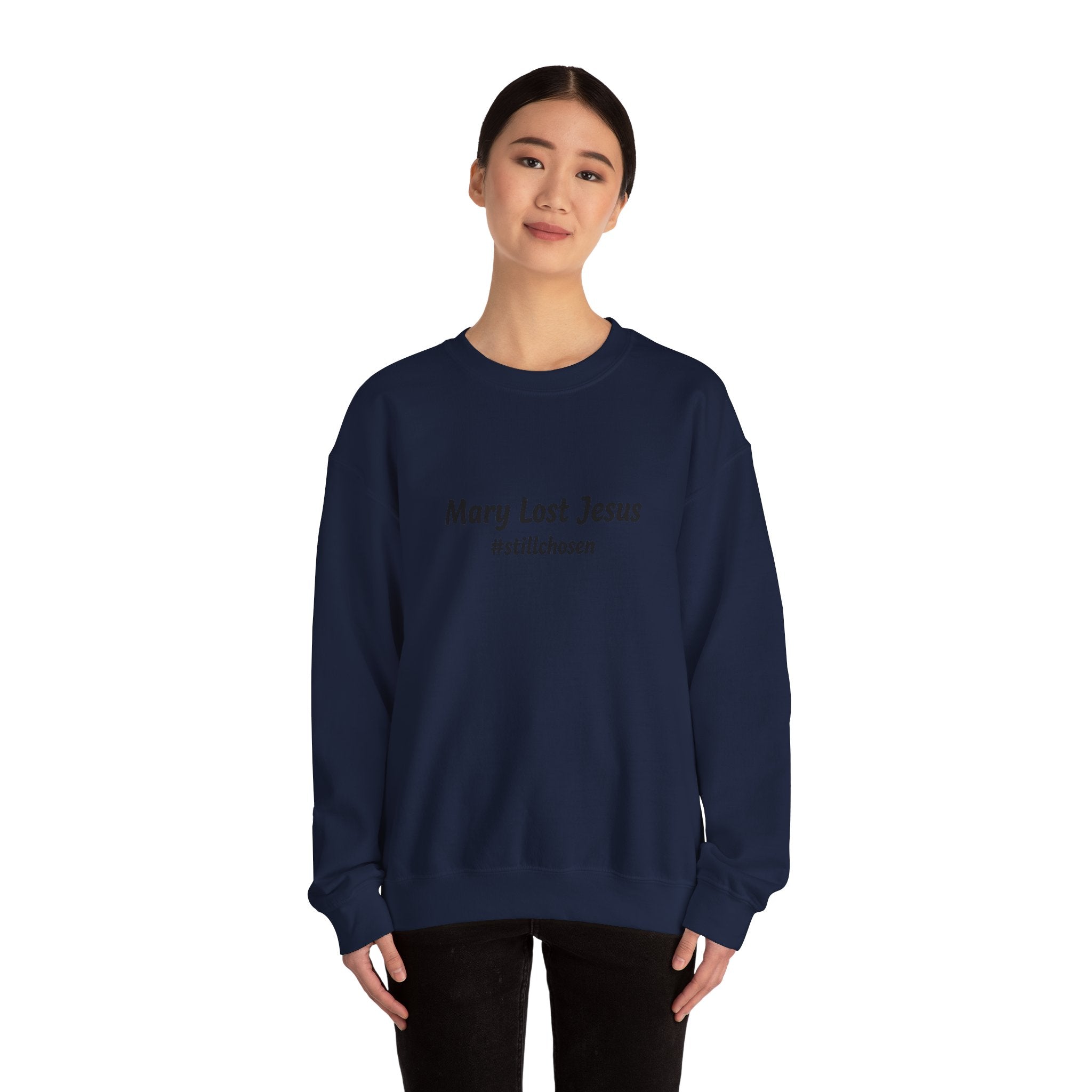 Mary Lost Jesus sweatshirt | absurdist humor, minimalist meme