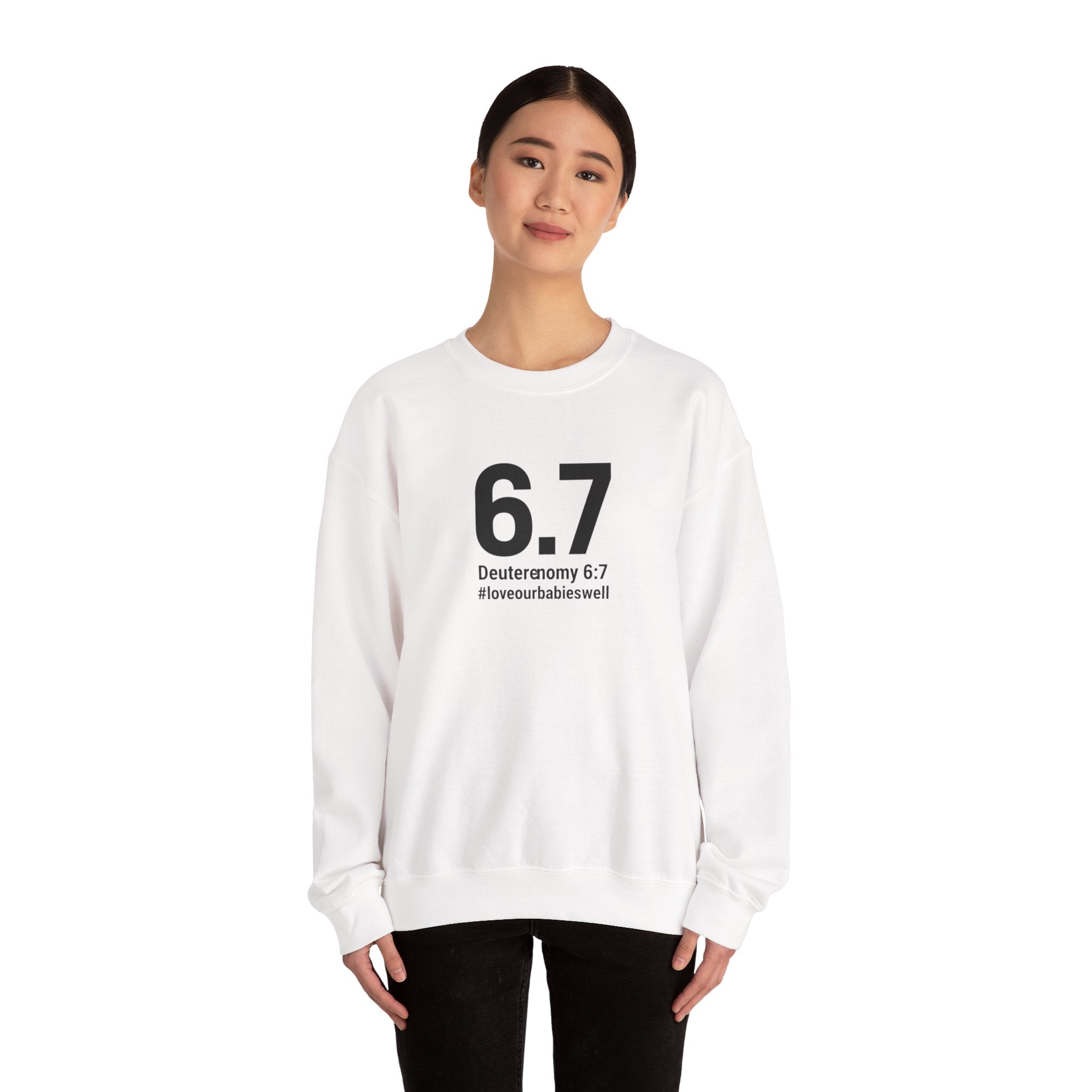 6.7 Minimalist Number Crewneck Sweatshirt | 67 shirt, absurdist humor