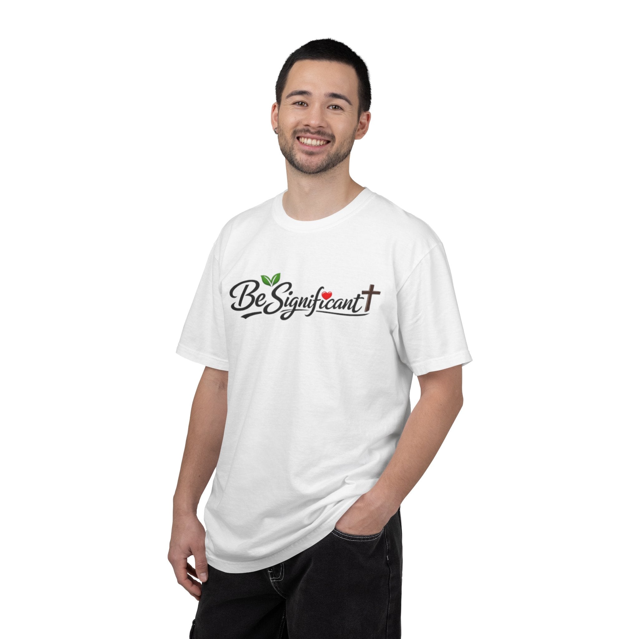 Be Significant Tee — Inspirational Christian T-Shirt with Cross and Leaf Accent