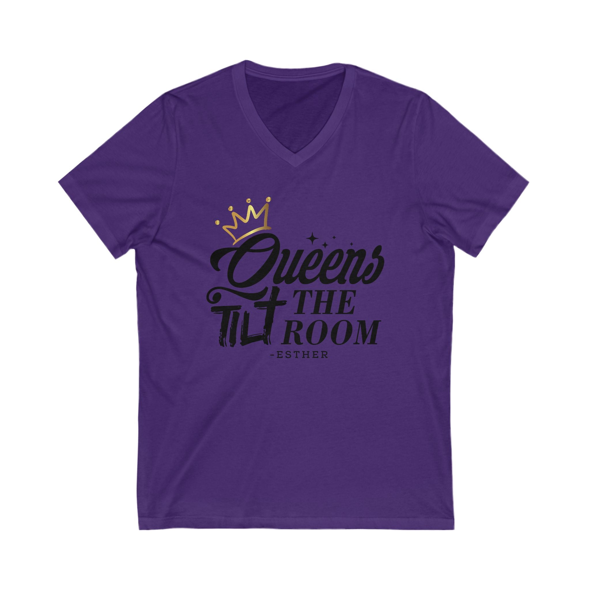 Queens Tee - V-Neck Jersey T-Shirt for Empowered Women