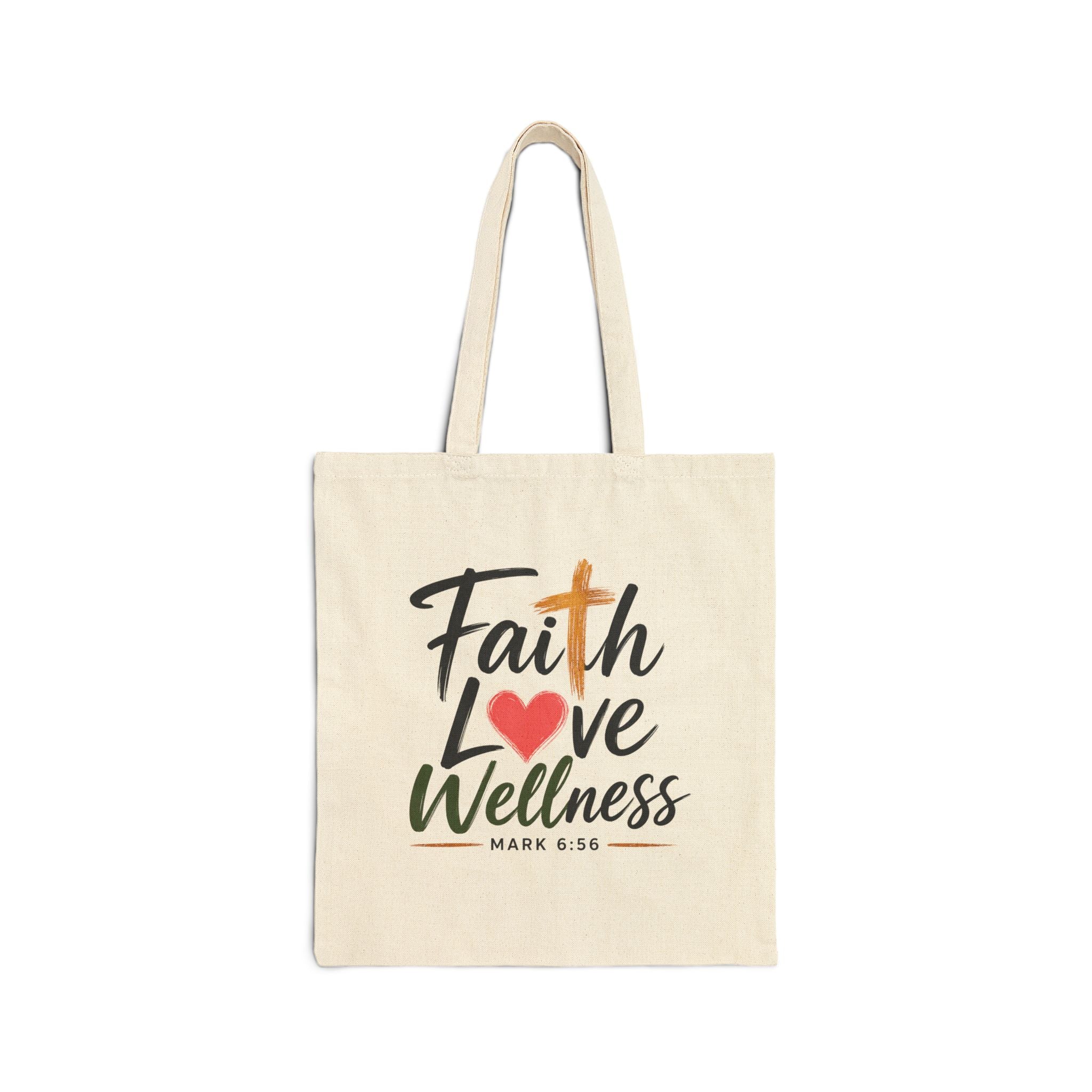 Faith Love & Wellness Conference Tote 2026 Cotton Tote Bag — Mark 6:56 Inspirational Canvas Market Bag