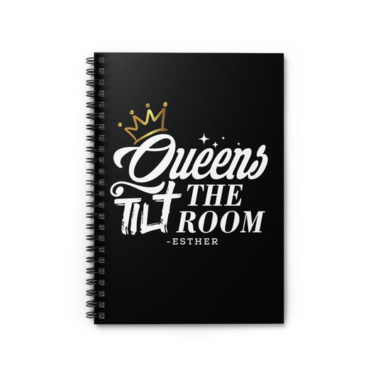 Queens Tilt The Room Black Cover Spiral Notebook