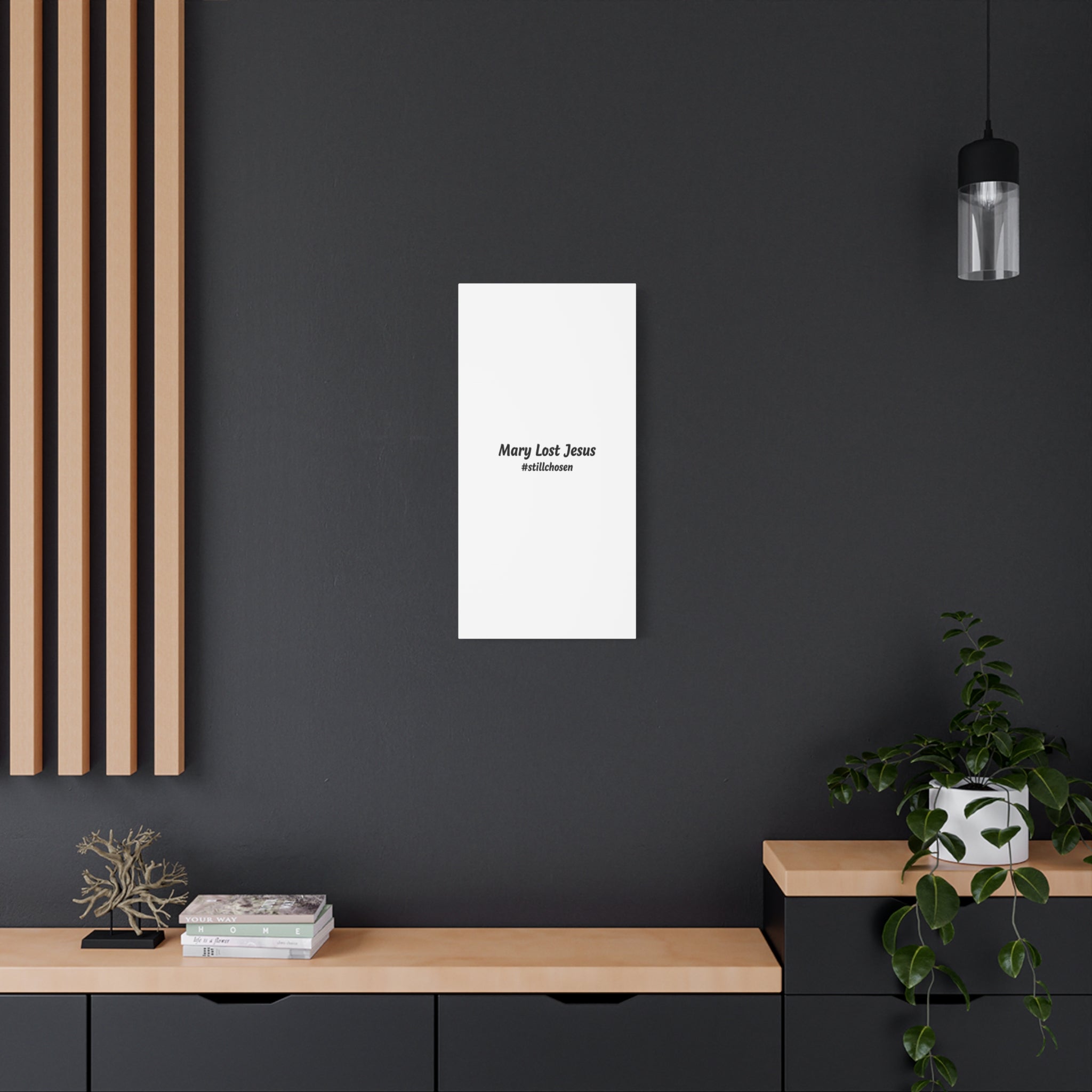 Mary Lost Jesus Canvas | absurdist humor, meme text wall art