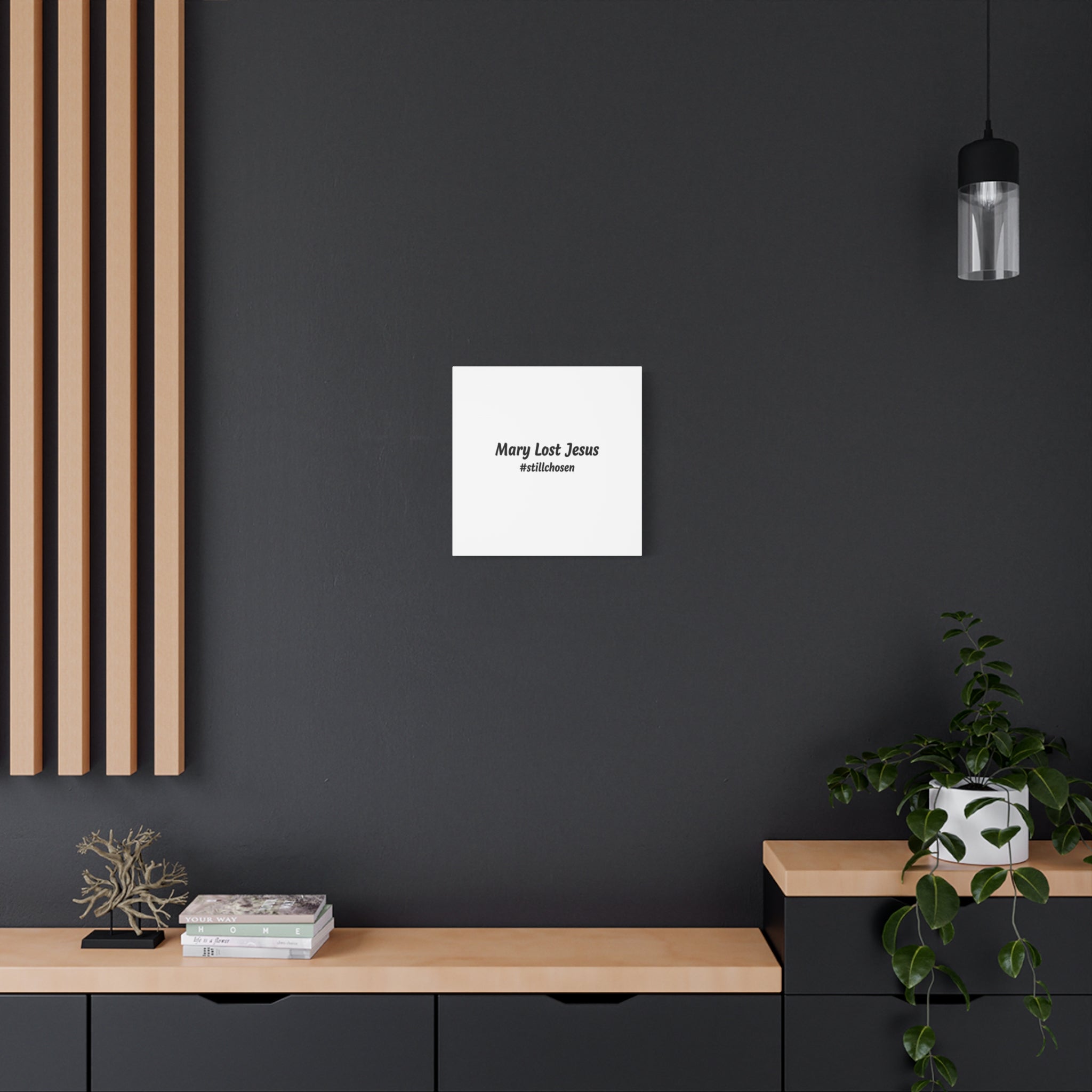 Mary Lost Jesus Canvas | absurdist humor, meme text wall art