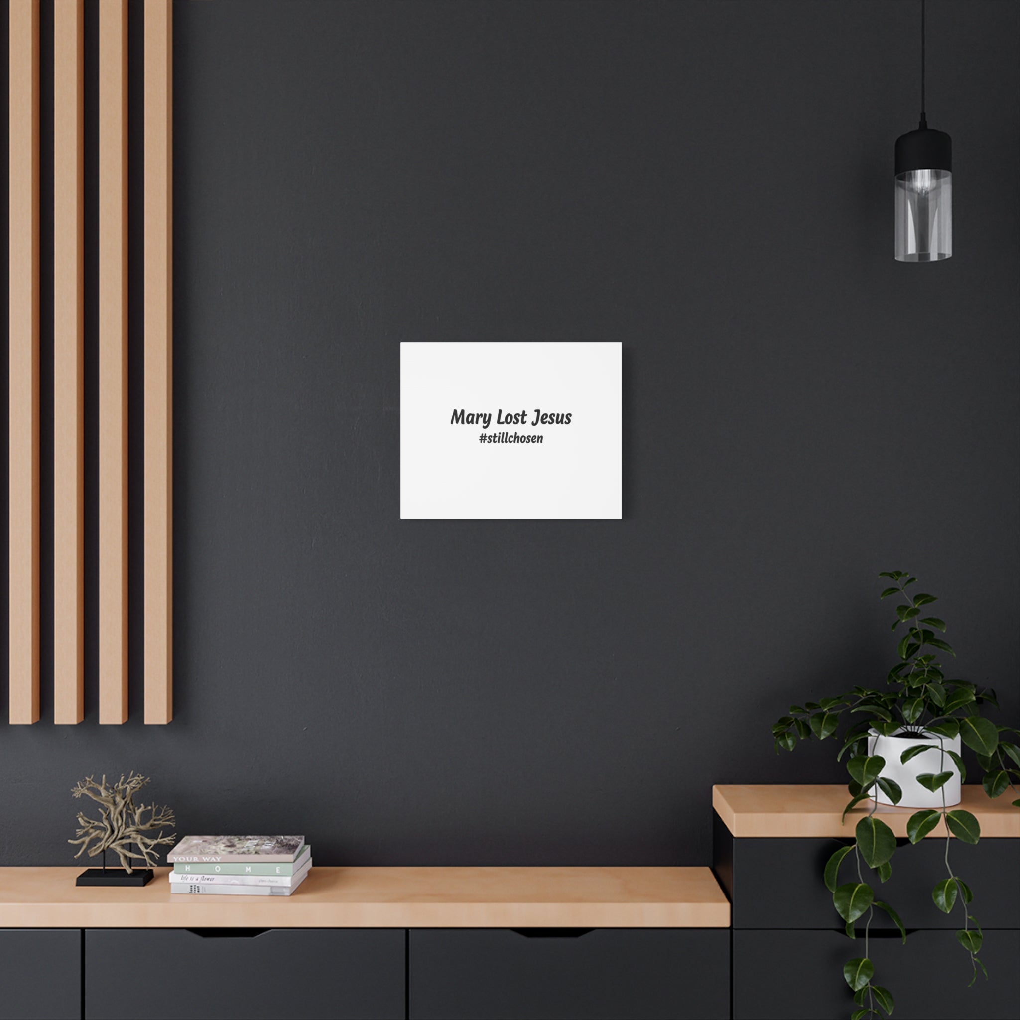 Mary Lost Jesus Canvas | absurdist humor, meme text wall art