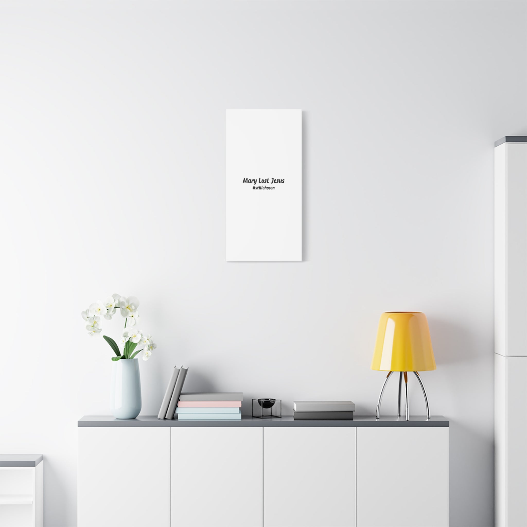 Mary Lost Jesus Canvas | absurdist humor, meme text wall art