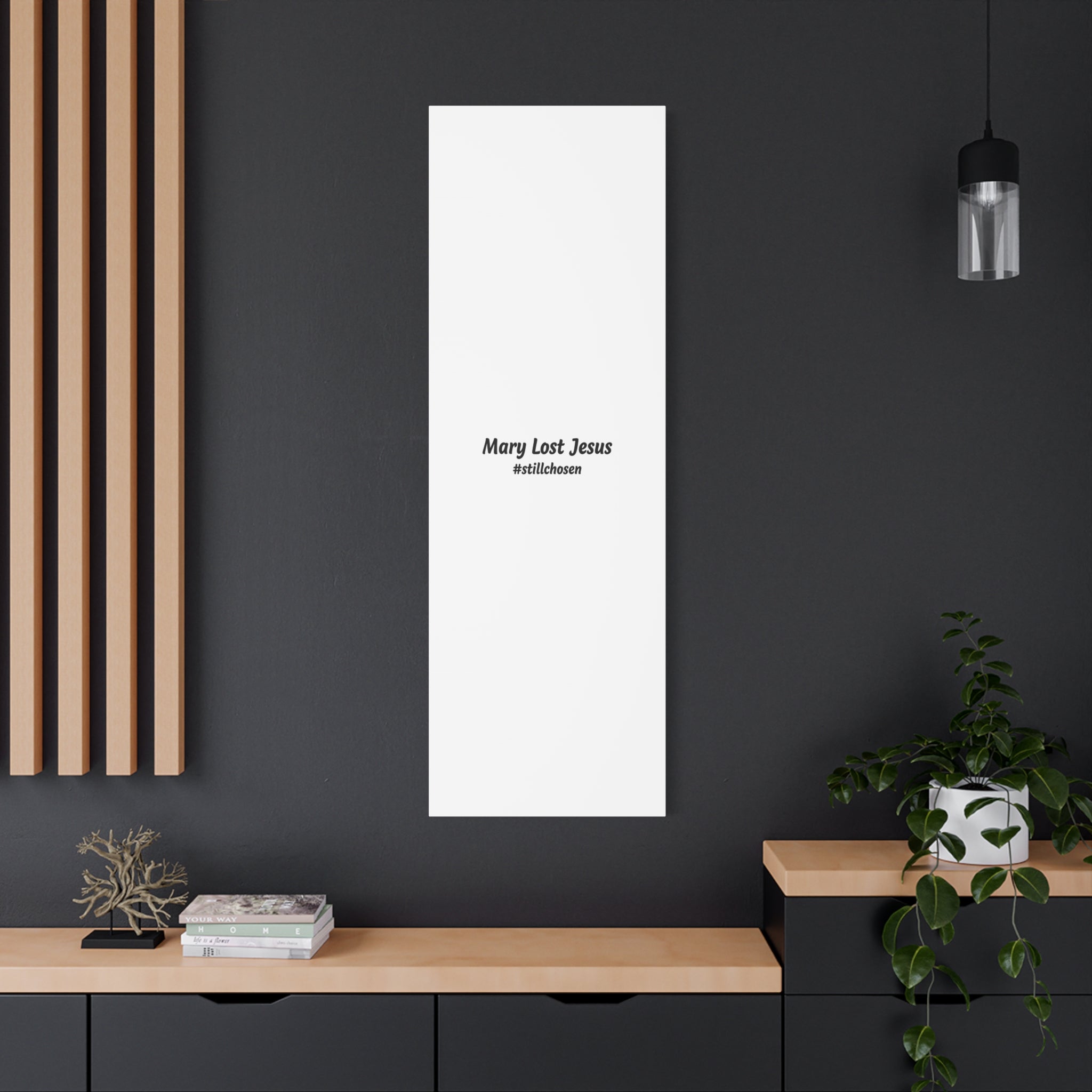 Mary Lost Jesus Canvas | absurdist humor, meme text wall art