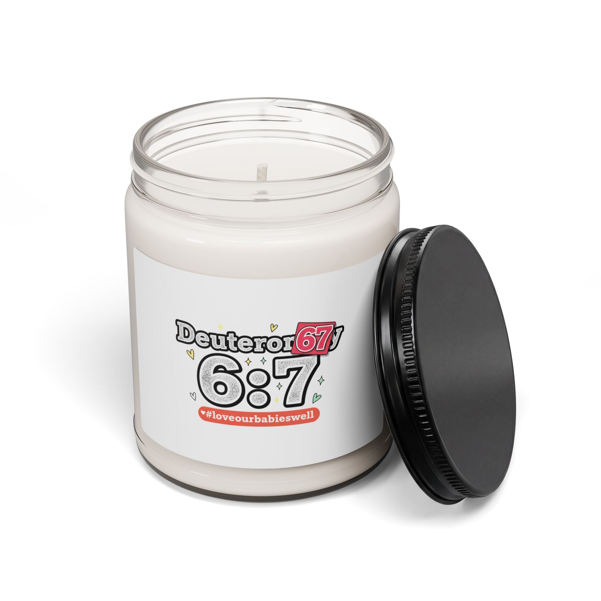 67 Meme Candle | absurdist number meme, minimalist typo soy candle