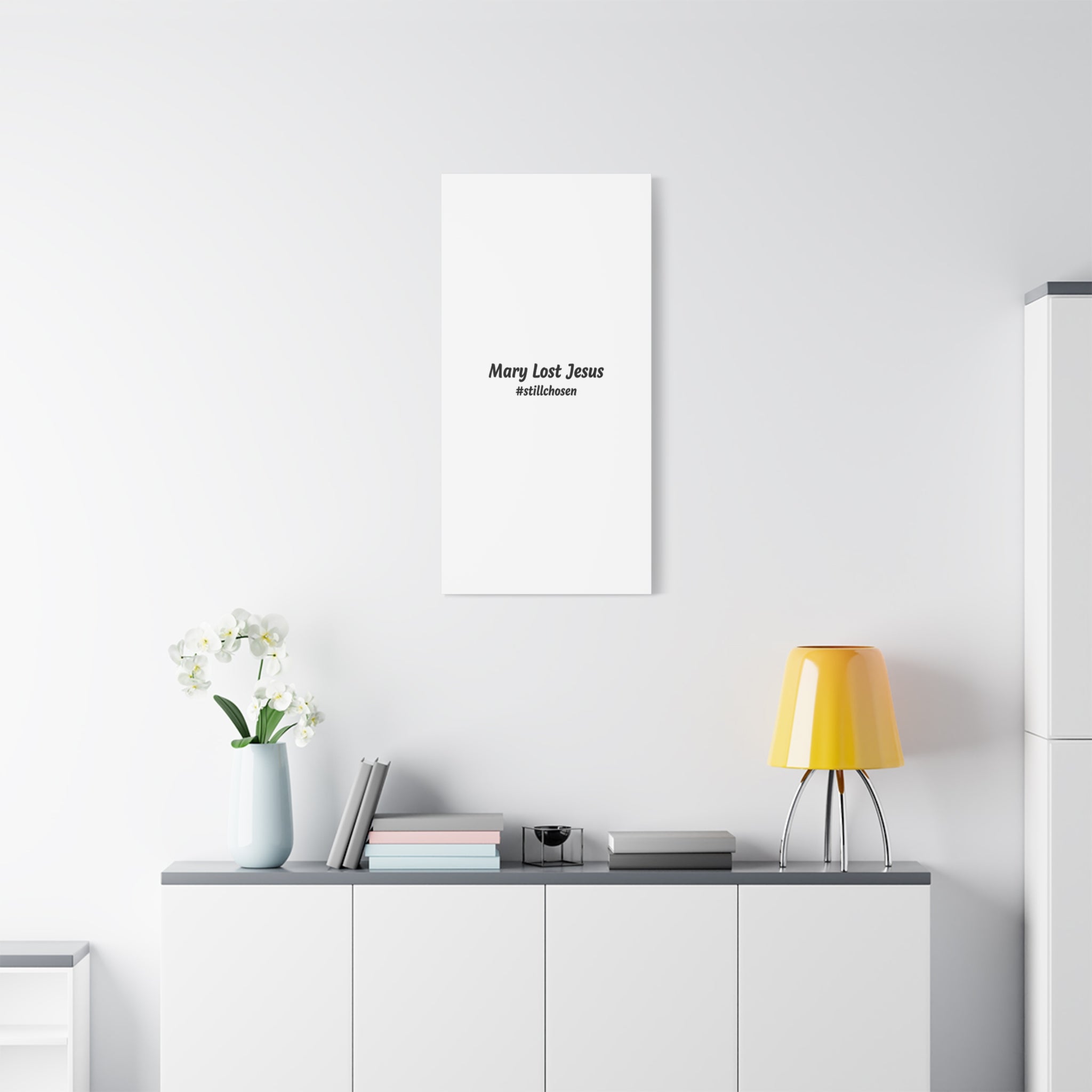 Mary Lost Jesus Canvas | absurdist humor, meme text wall art