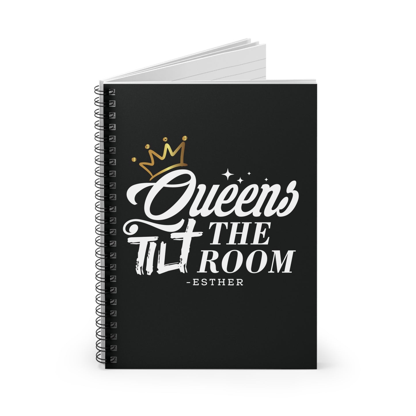 Queens Tilt The Room Black Cover Spiral Notebook