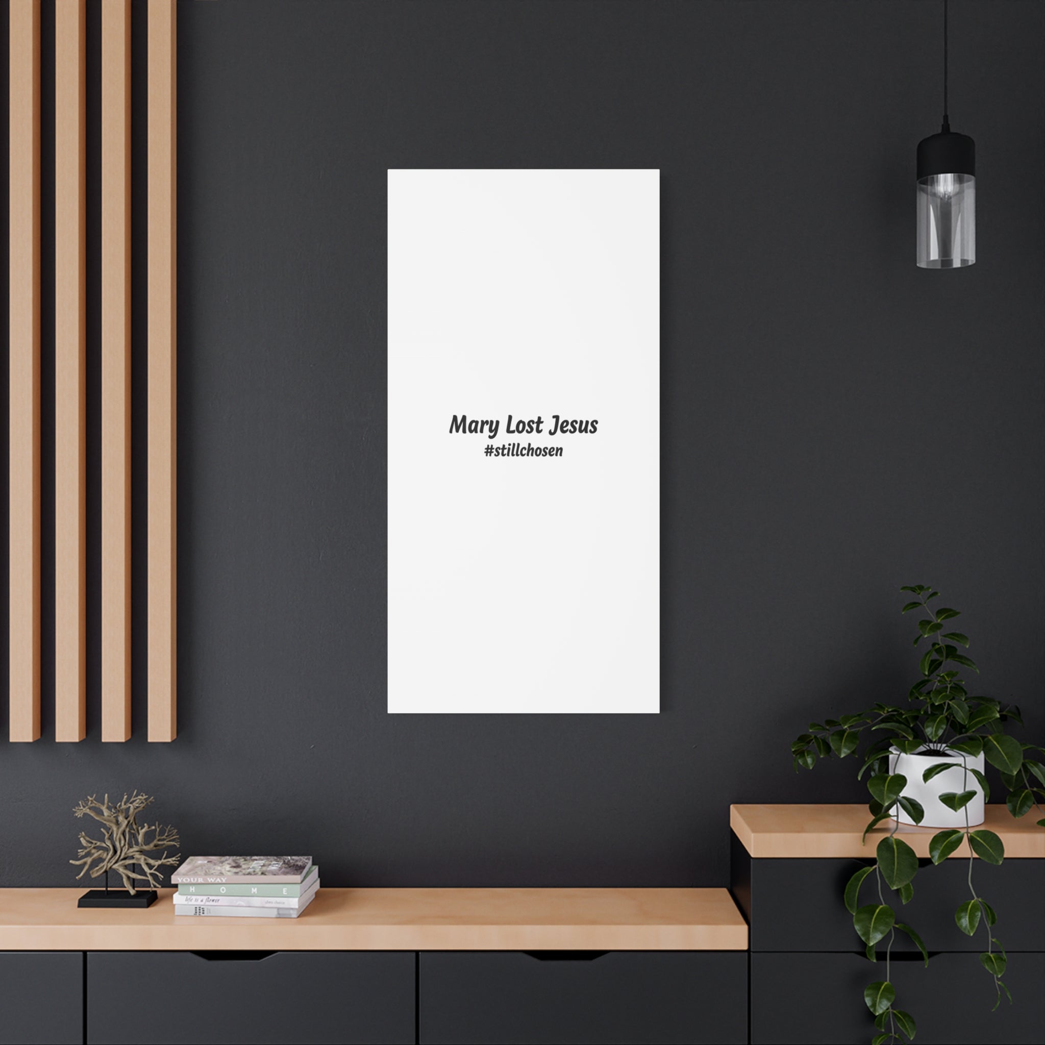 Mary Lost Jesus Canvas | absurdist humor, meme text wall art